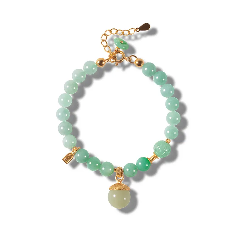 Long Fu Glutinous Jade Bracelets Women's-2