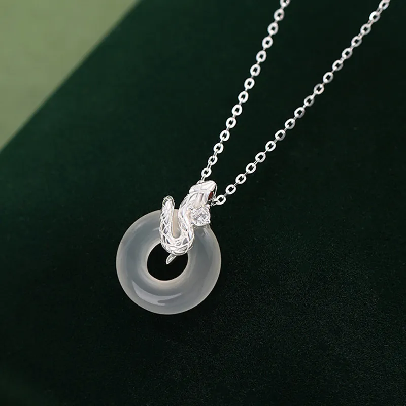 Long Fu Chalcedony Necklaces Women's-3