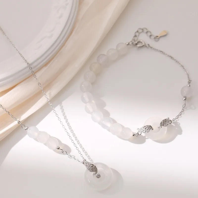 Long Fu Chalcedony Necklaces Women's-3