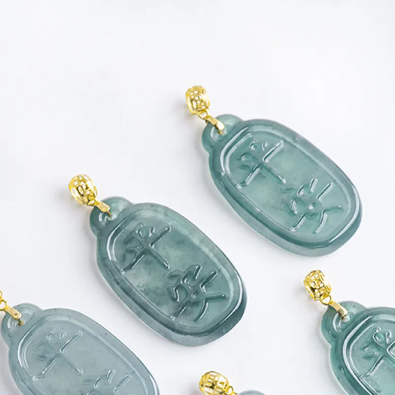 Long Fu Glutinous Jade Jadeite Necklaces Unisex-4