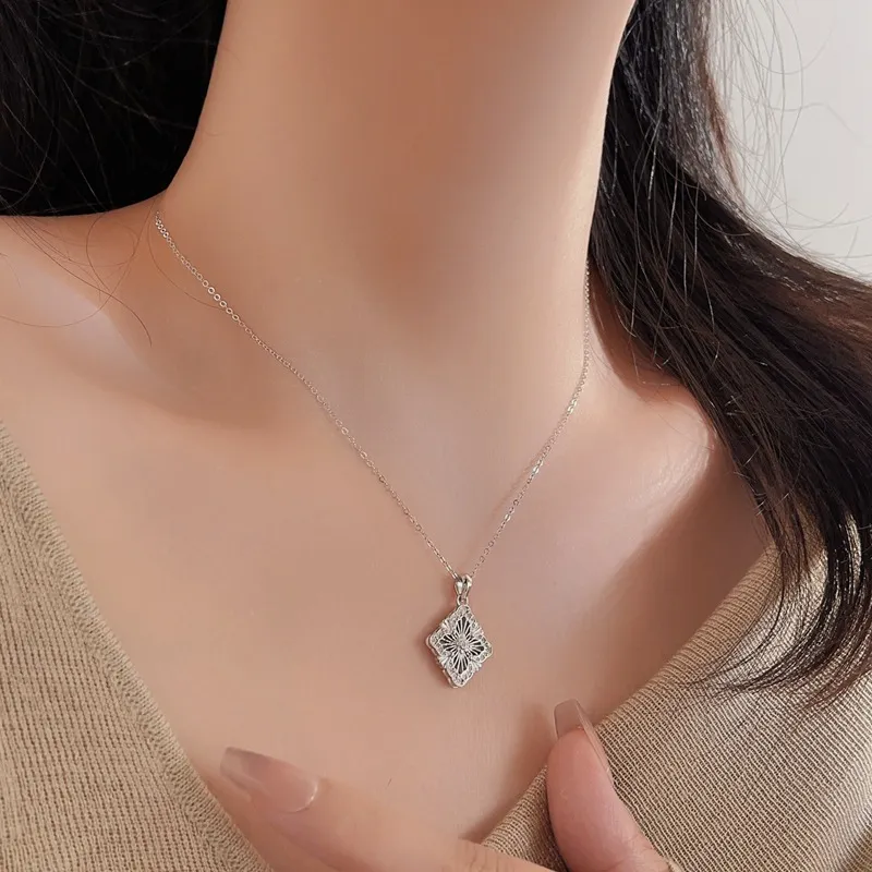 Long Fu S925 Silver Necklaces Women's-1