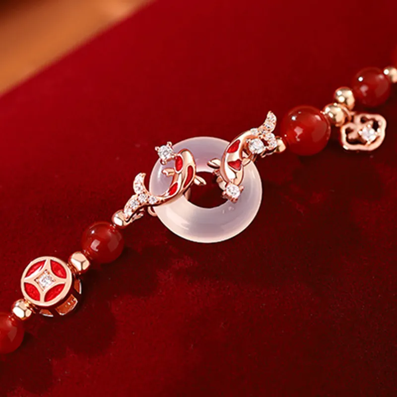 Long Fu Chalcedony Necklaces Women's-4