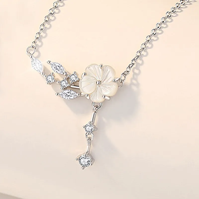 Long Fu S925 Silver Necklaces Women's-3