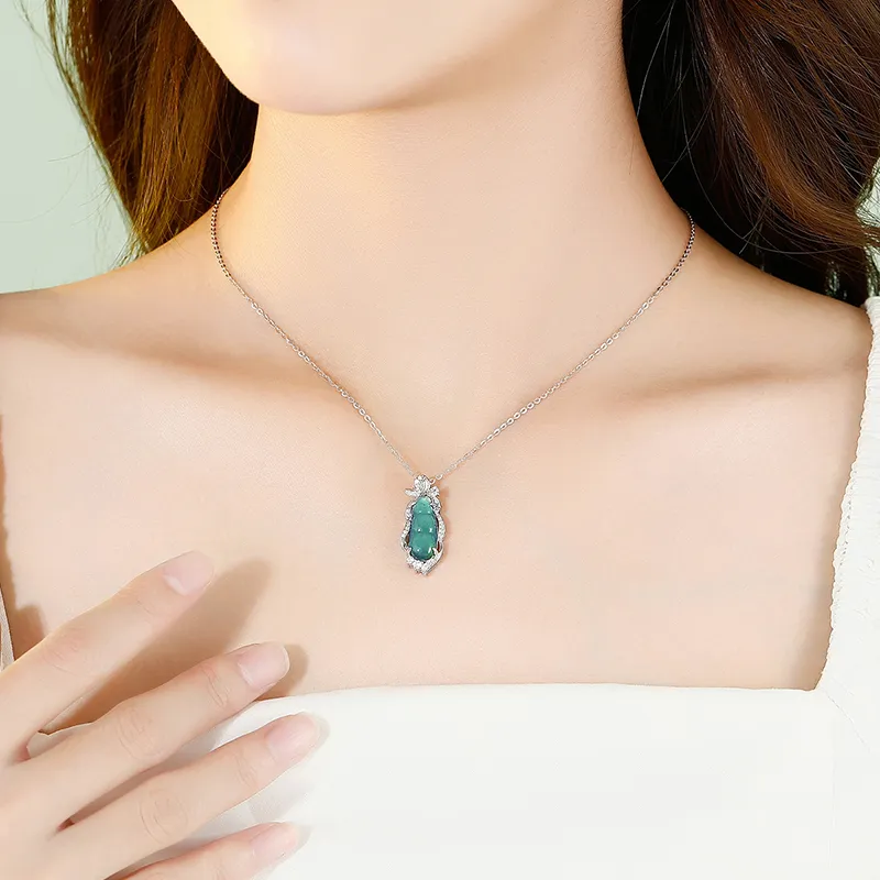 Long Fu Glutinous Jade Necklaces Women's-4