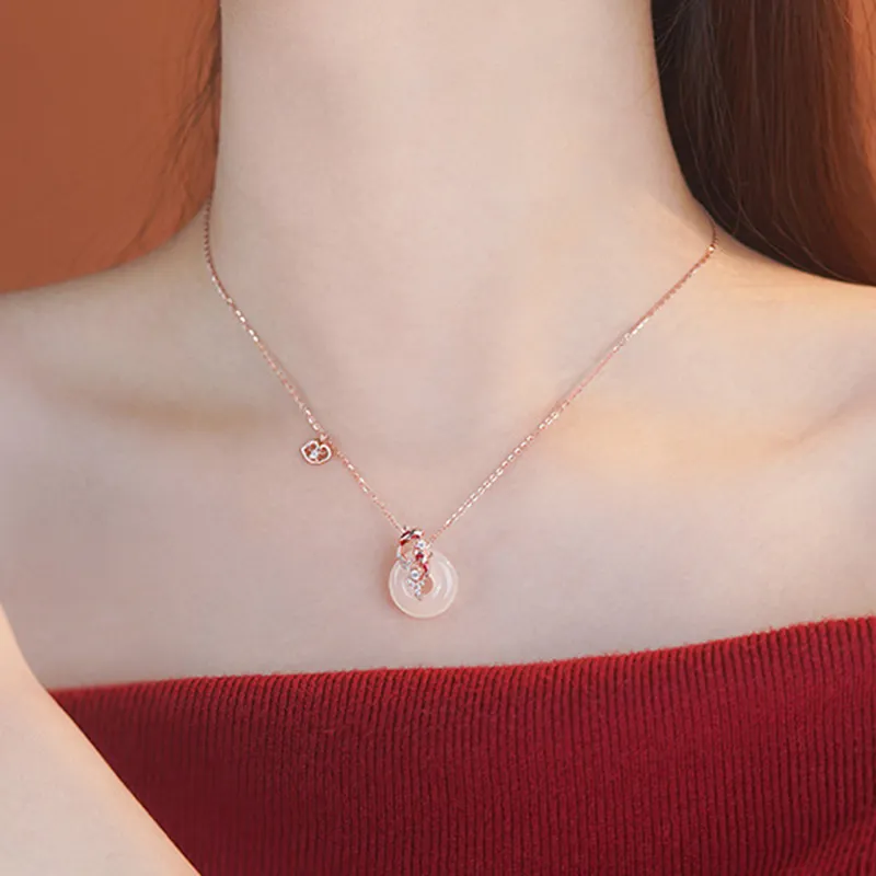 Long Fu Chalcedony Necklaces Women's-2