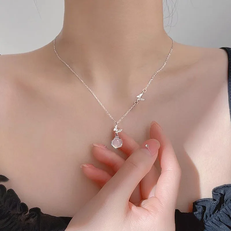 Long Fu Chalcedony Necklaces Women's-1