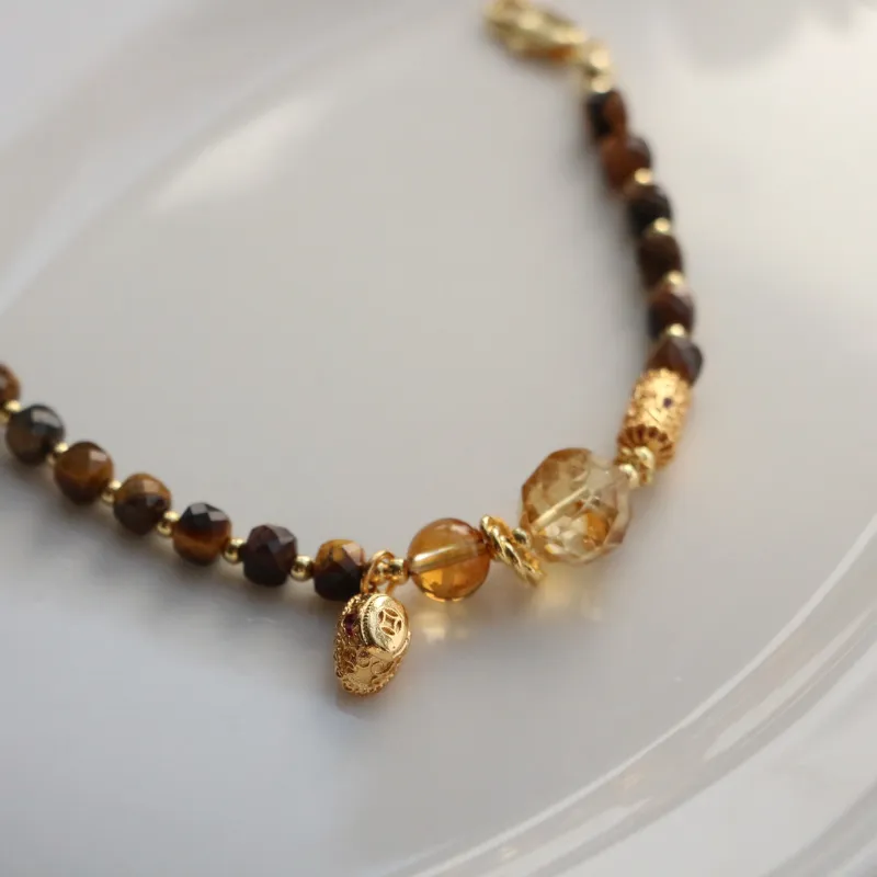 Long Fu Tiger's Eye Stone Bracelets Women's-2