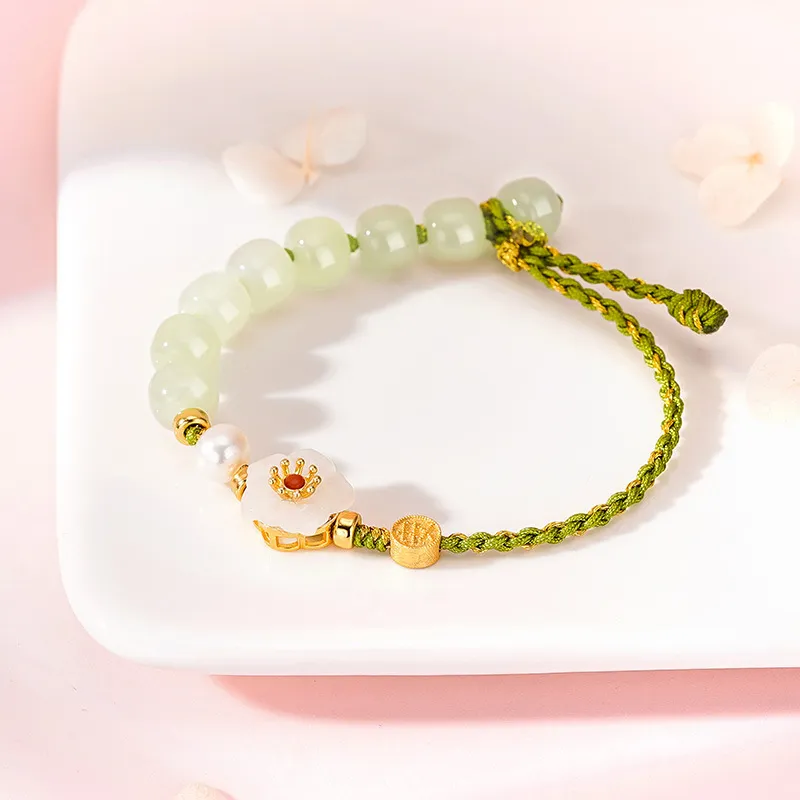 Long Fu Hetian Jade Bracelets White Jade/Pale Greenish White Jade Women's-5