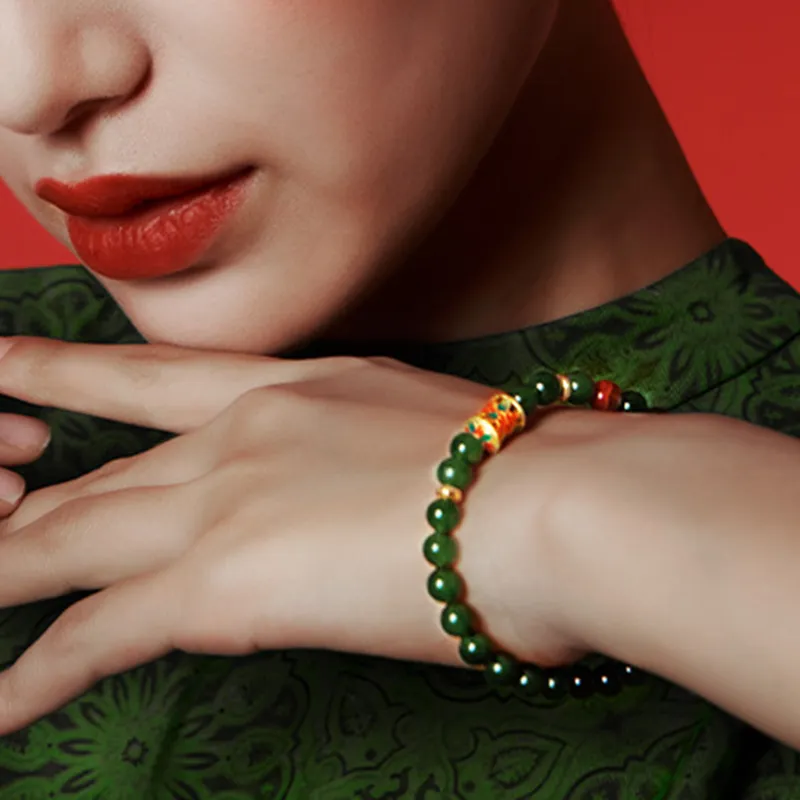 Long Fu Hetian Jade Bracelets Jasper Women's-3