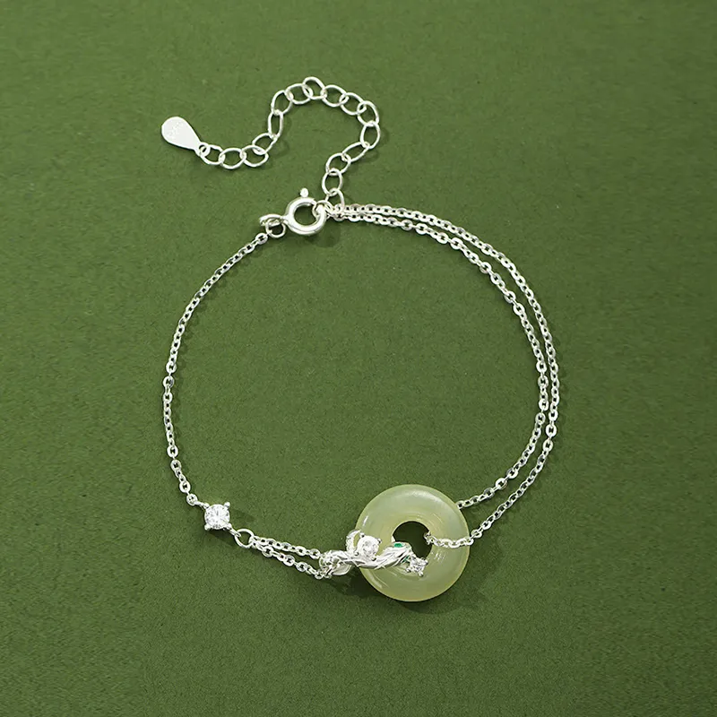 Long Fu Bracelets Green Jade Women's-1