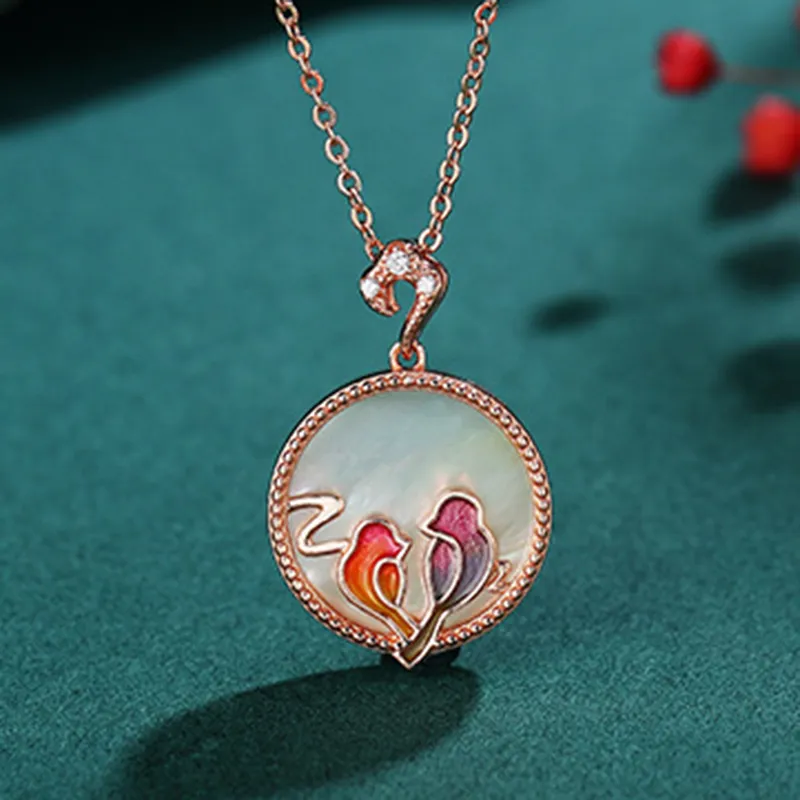 Long Fu S925 Silver Necklaces Women's-3