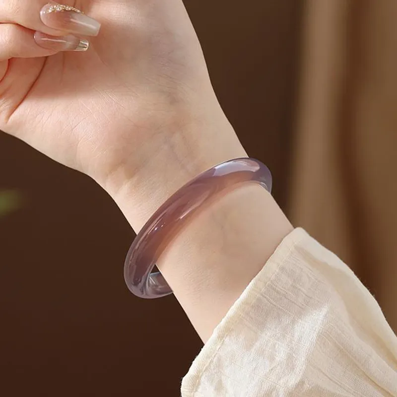 Long Fu Glass Cat Eye Bangles Women's-1