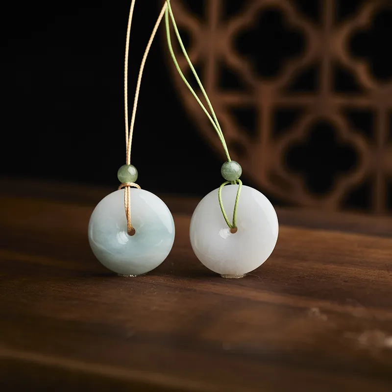 Long Fu Glutinous Jade Jadeite Necklace With Chinese Style Pendant Unisex-5