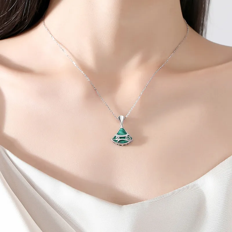 Long Fu Malachite Necklaces Women's-3