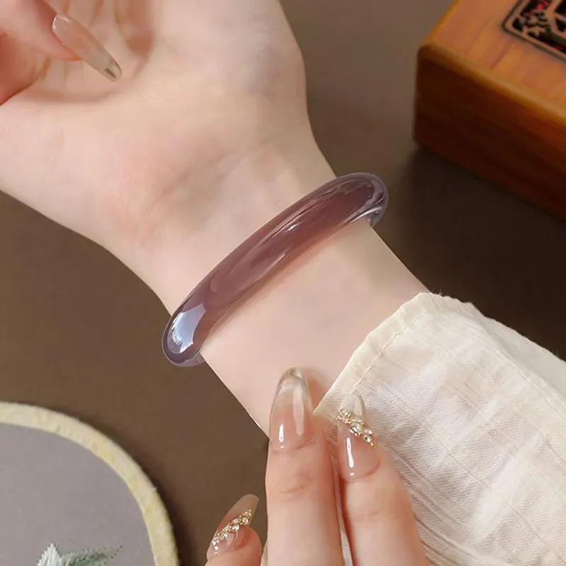 Long Fu Glass Cat Eye Bangles Women's-3