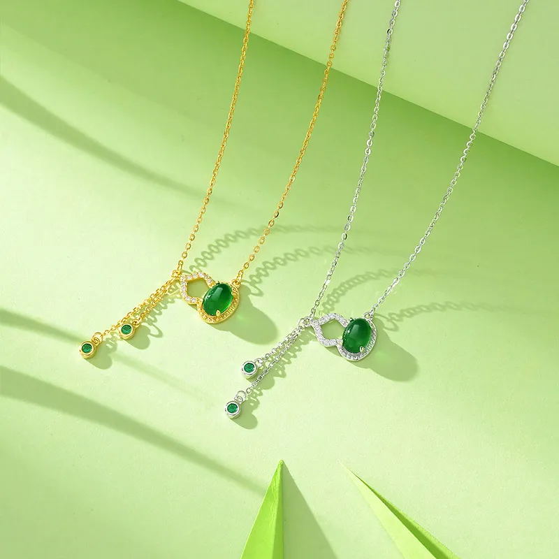 Long Fu Chalcedony Necklaces Women's-3
