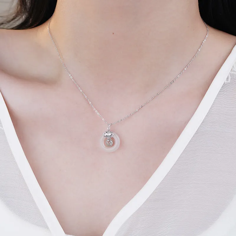 Long Fu Chalcedony Necklaces Women's-4