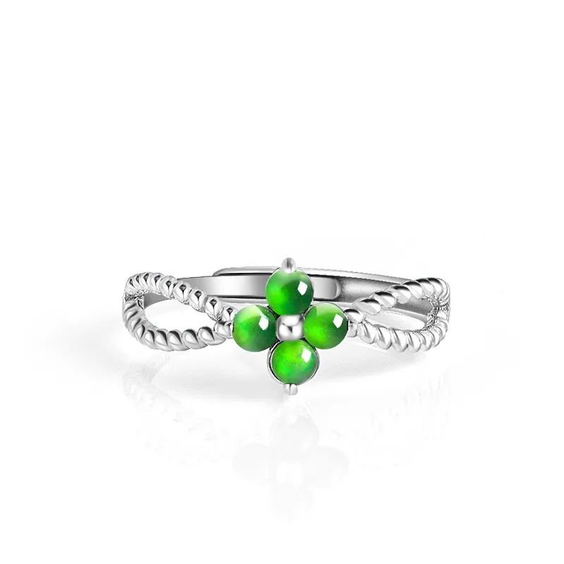 Long Fu Glutinous Jade Jadeite Rings Women's-4