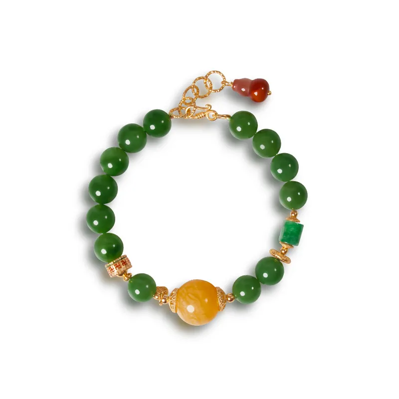 Long Fu Hetian Jade Bracelets Jasper Women's-1