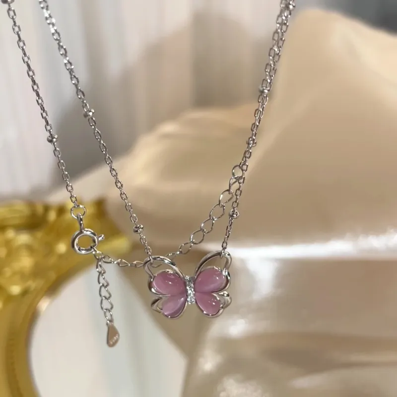 Long Fu Glass Cat Eye Necklaces Women's-1