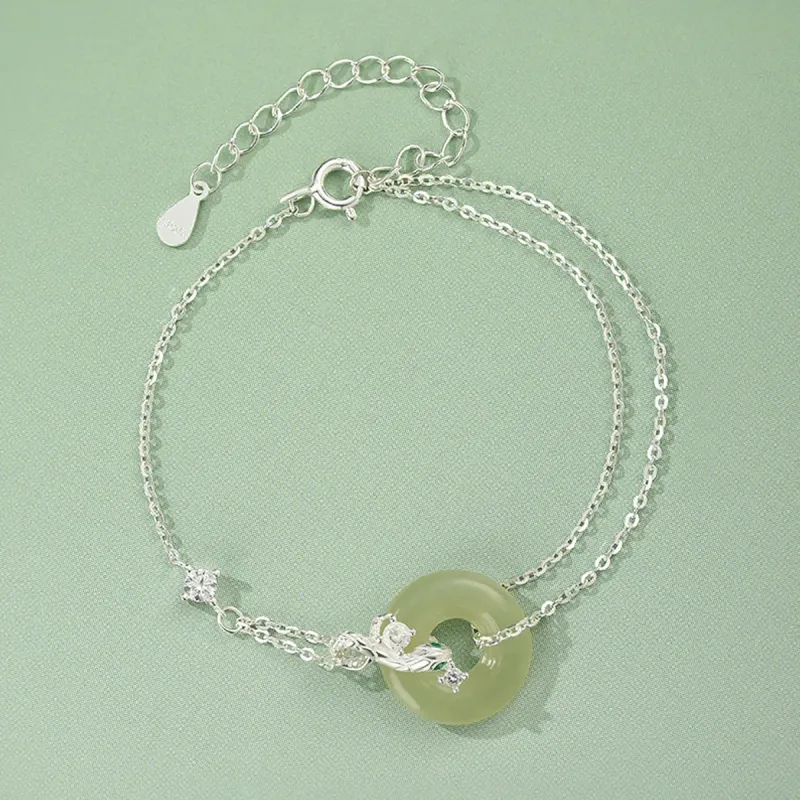 Long Fu Bracelets Green Jade Women's-4