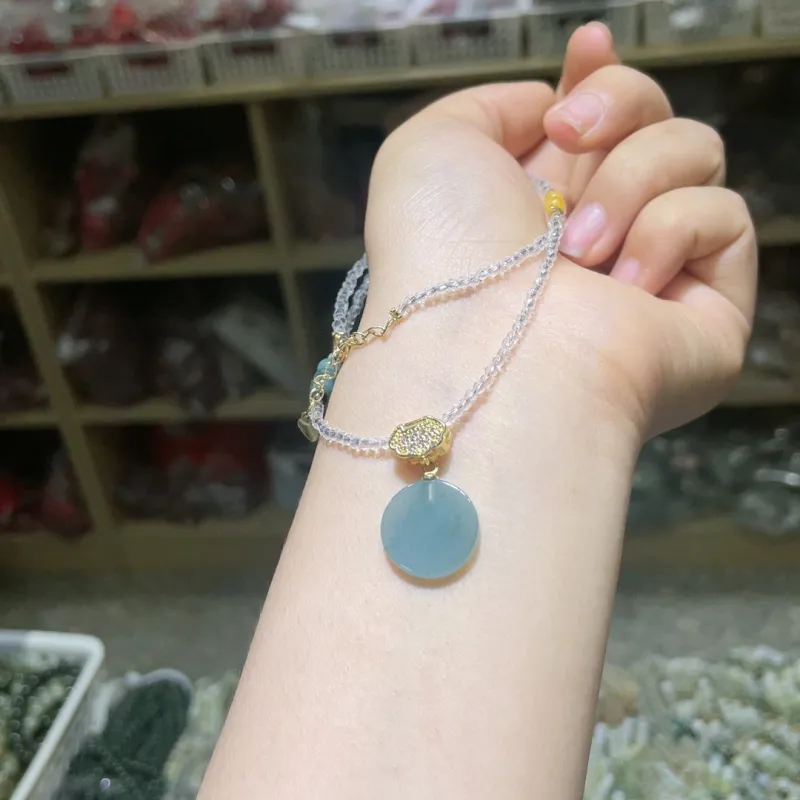 Long Fu Glutinous Jade Trendy Versatile Sweater Chain Necklace Accessory, Perfect For Festive Gift Giving Women's-4