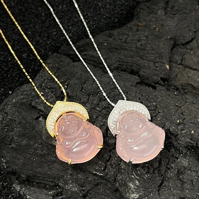 Long Fu Chalcedony Jade Necklaces Women's-1