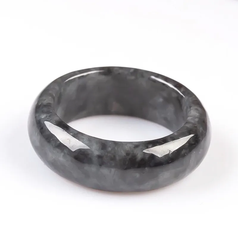 Long Fu Glutinous Jade Jadeite Rings Unisex-3