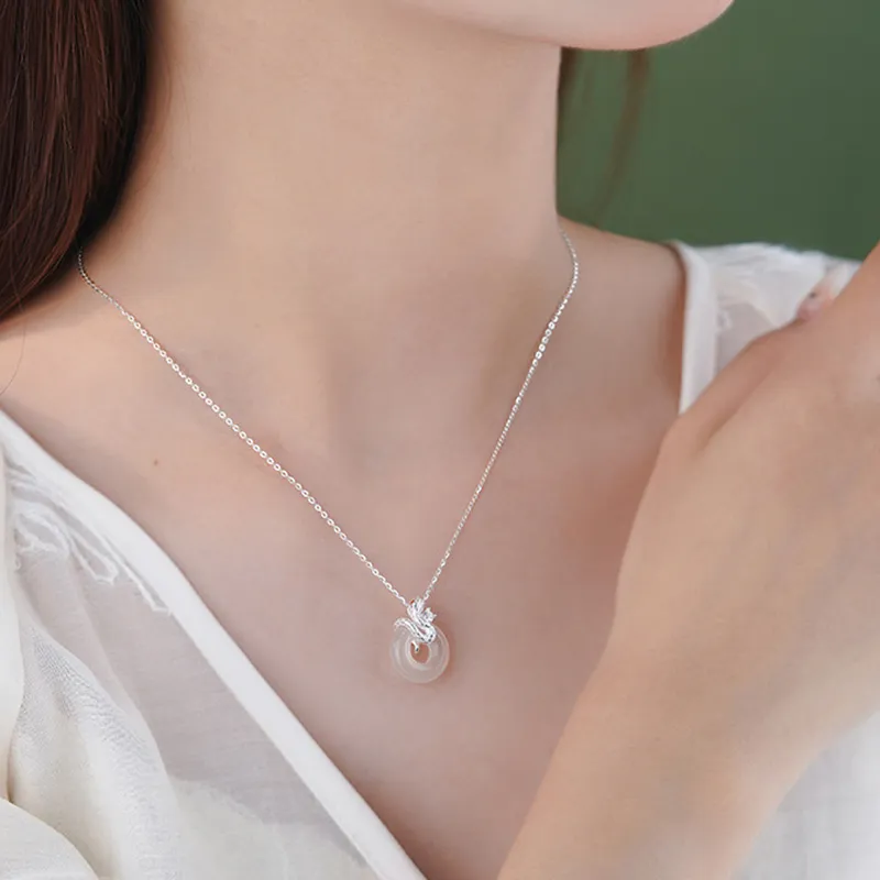 Long Fu Chalcedony Necklaces Women's-2
