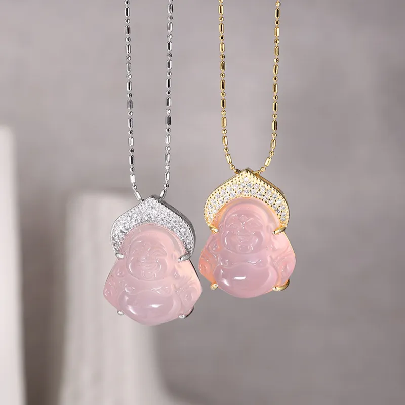 Long Fu Chalcedony Jade Necklaces Women's-2