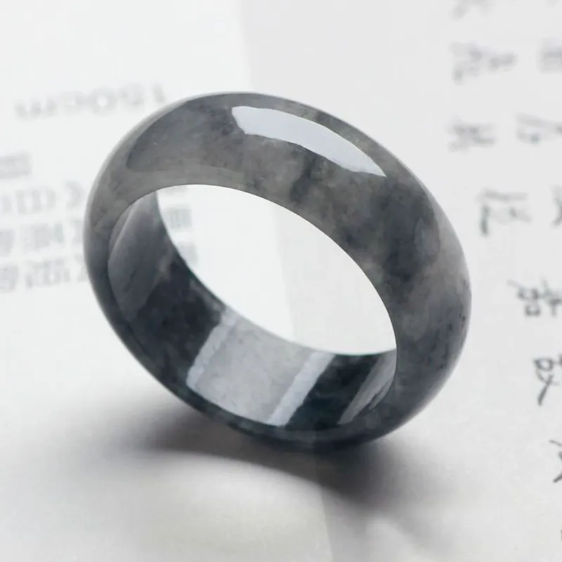 Long Fu Glutinous Jade Jadeite Rings Unisex-2