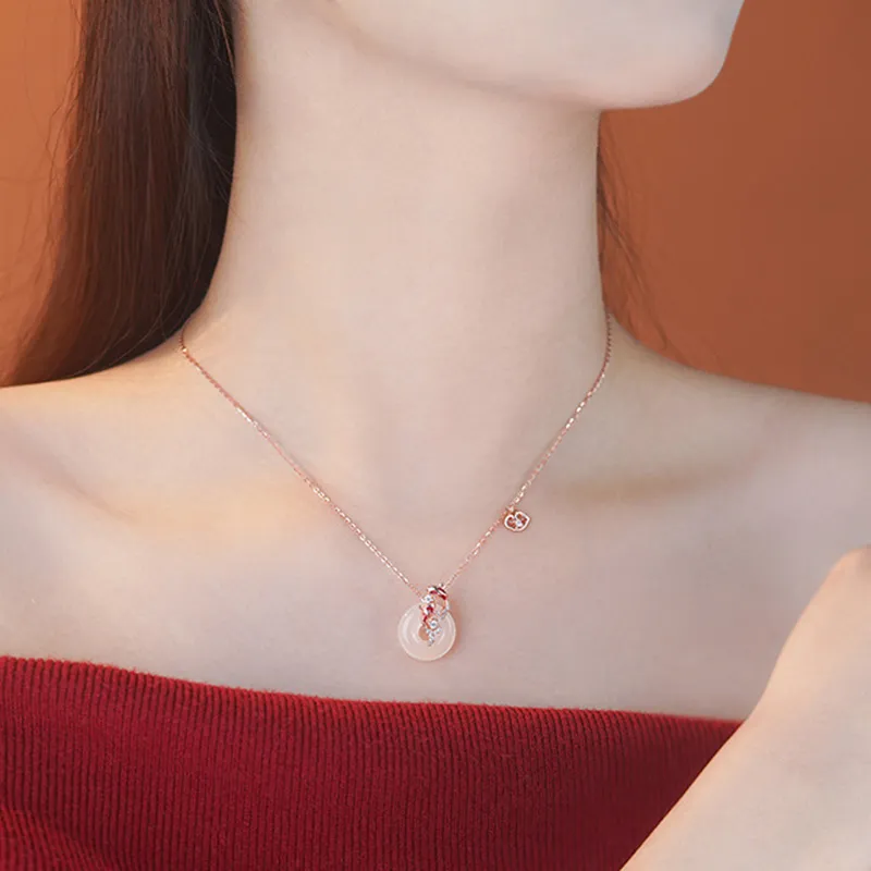 Long Fu Chalcedony Necklaces Women's-1