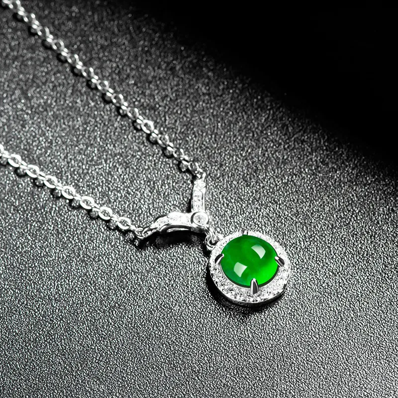 Long Fu Glutinous Jade Jadeite Necklaces Women's-2