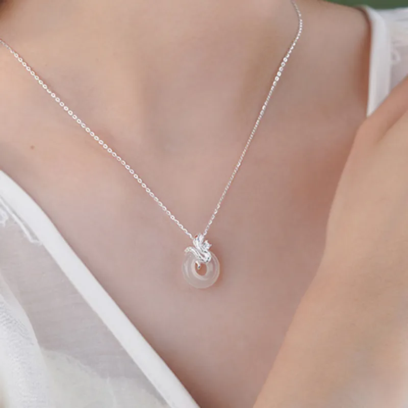 Long Fu Chalcedony Necklaces Women's-4