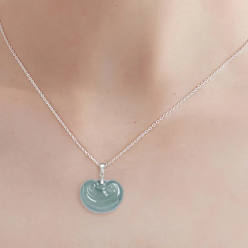 Long Fu Glutinous Jade Necklaces Women's-5