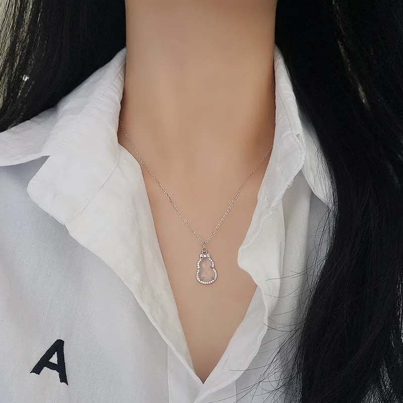 Long Fu Chalcedony Jade Necklaces Women's-4