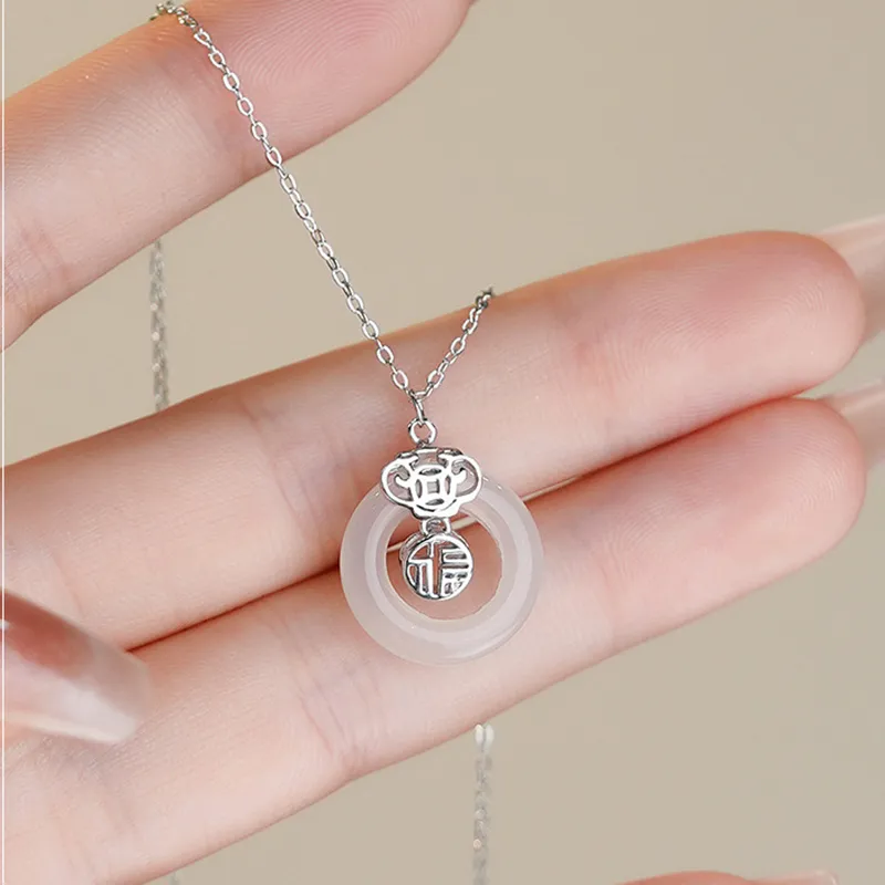 Long Fu Chalcedony Necklaces Women's-5