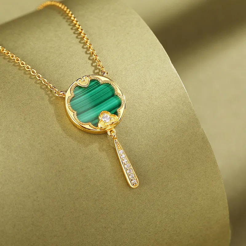 Long Fu Malachite Necklaces Women's-5