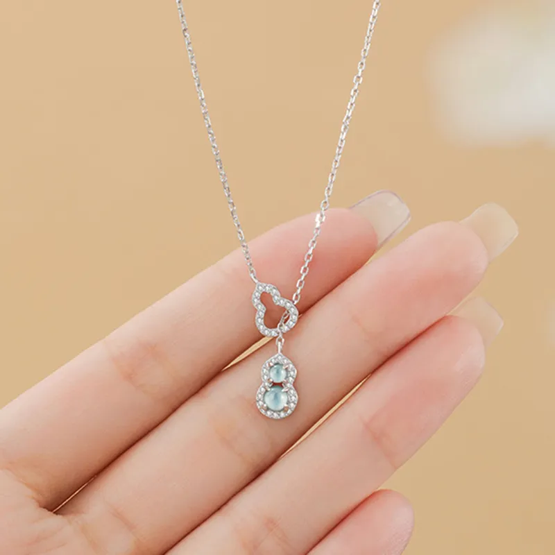 Long Fu Glutinous Jade New Year Gift Good Luck Jewelry Necklace Women's-1