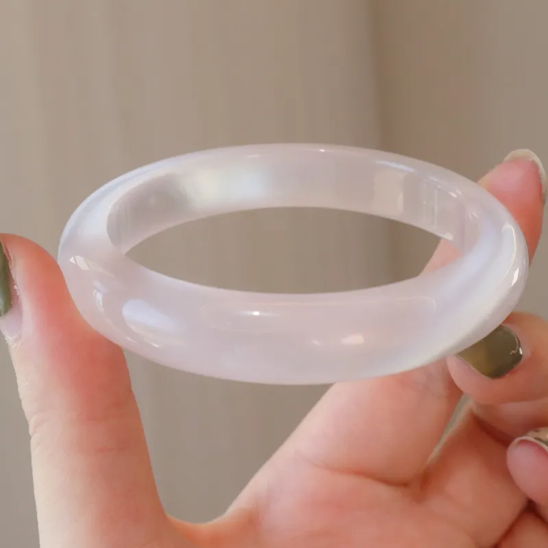 Long Fu Glass Cat Eye Jade Bangles Women's-1