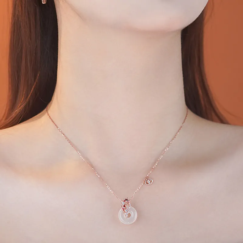 Long Fu Chalcedony Necklaces Women's-4