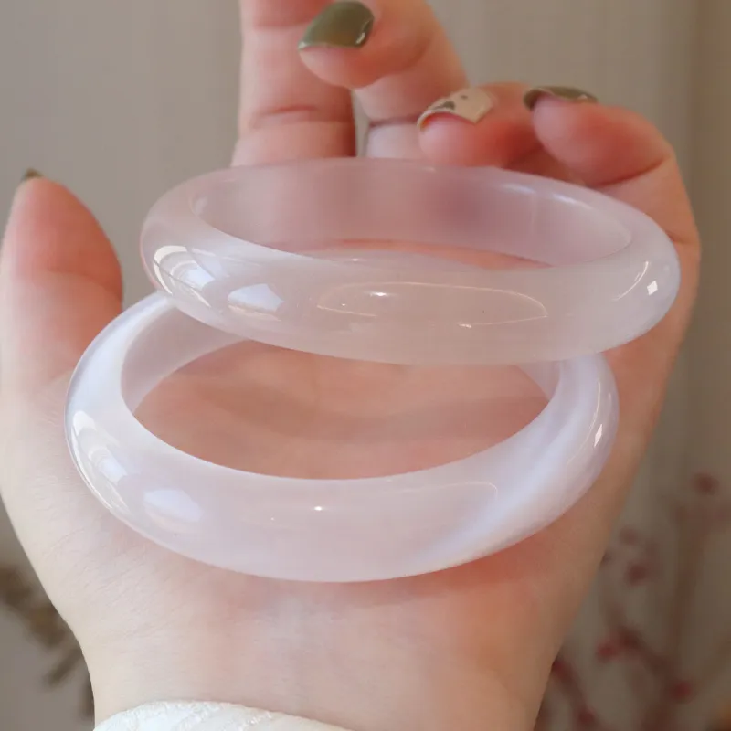 Long Fu Glass Cat Eye Jade Bangles Women's-3