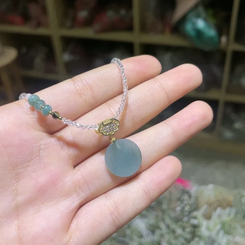 Long Fu Glutinous Jade Trendy Versatile Sweater Chain Necklace Accessory, Perfect For Festive Gift Giving Women's-3