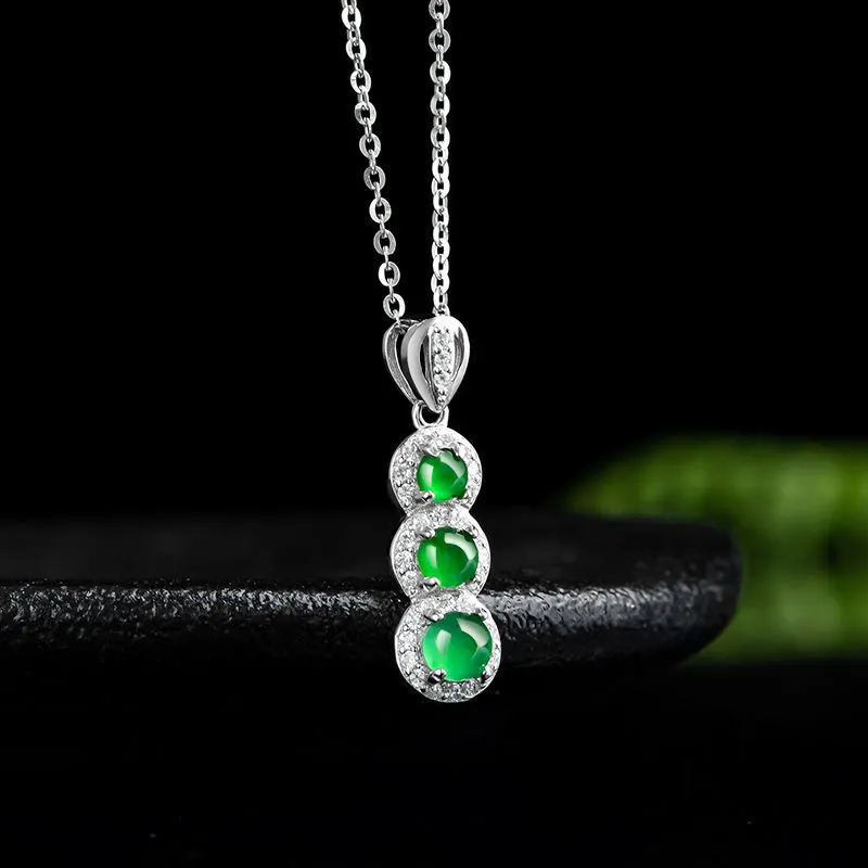 Long Fu Ice Glutinous Jadeite Necklaces Women's-3