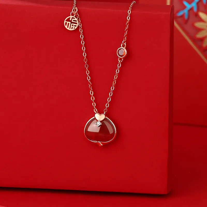 Long Fu Agate Necklaces Women's-5