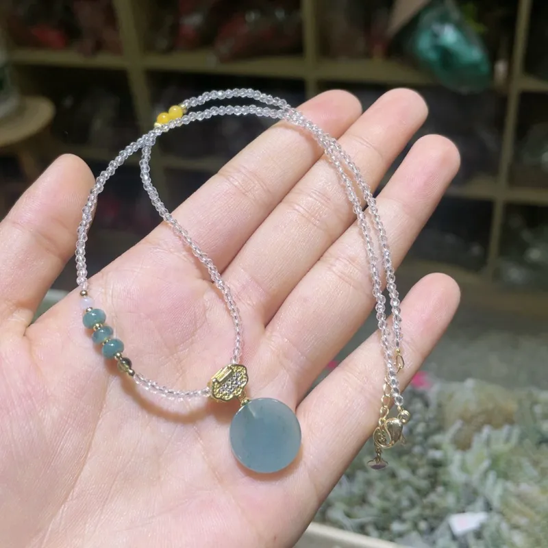 Long Fu Glutinous Jade Trendy Versatile Sweater Chain Necklace Accessory, Perfect For Festive Gift Giving Women's-2