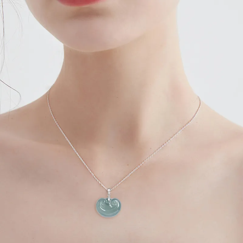 Long Fu Glutinous Jade Necklaces Women's-6