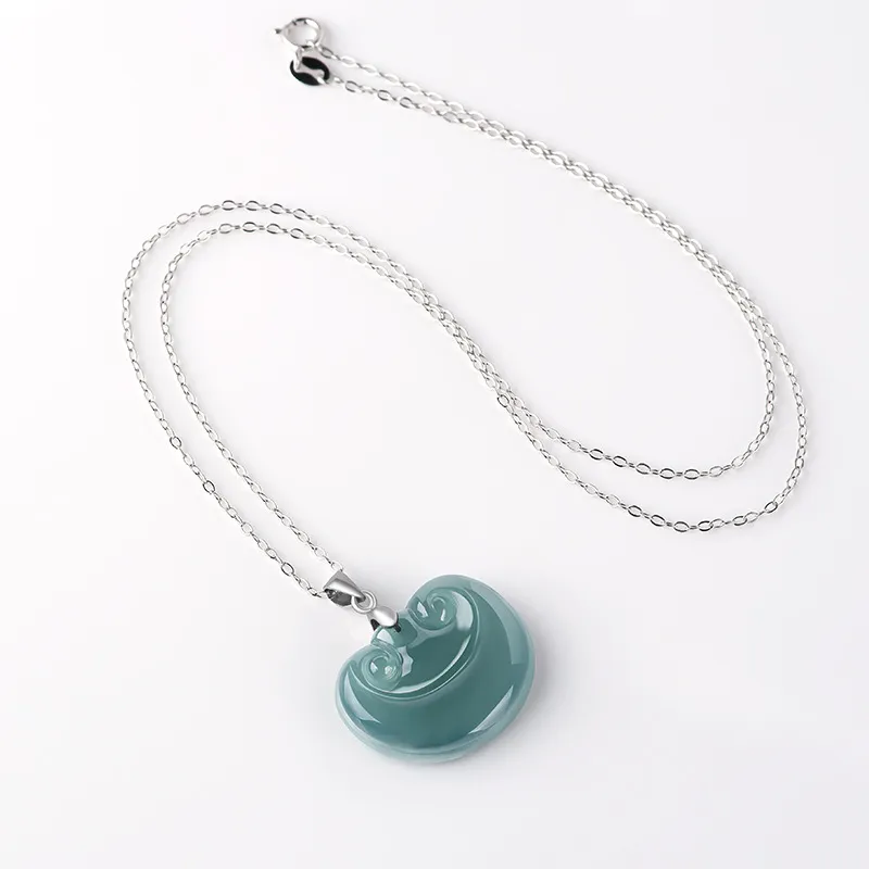 Long Fu Glutinous Jade Necklaces Women's-3