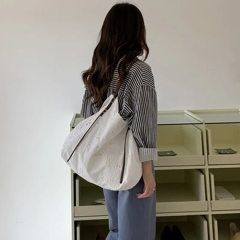 NATTY Lace Tote Bag Shoulder Bag Regular Women's White-7