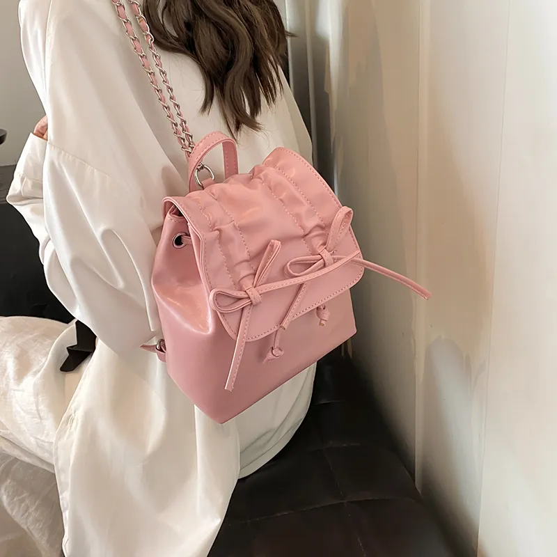 NATTY Minimalist Style Design Pleated Ballet Sweet Style PU Backpack Women's Multicolor-17